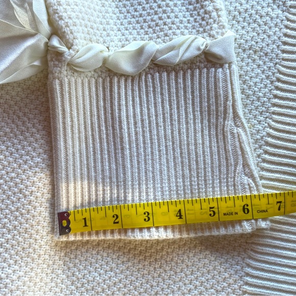 SOLD on Depop - Talbots Wool Crew Sweater Ribbon Bow Bell Sleeve Ivory White XL - Picture 15 of 15